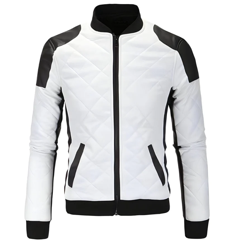 Gepolsterte motorradjacke aus kunstleder