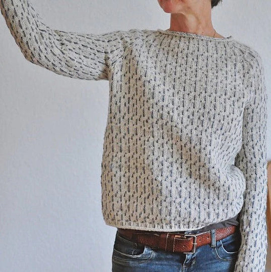 Hallie - eleganter grauer strickpullover