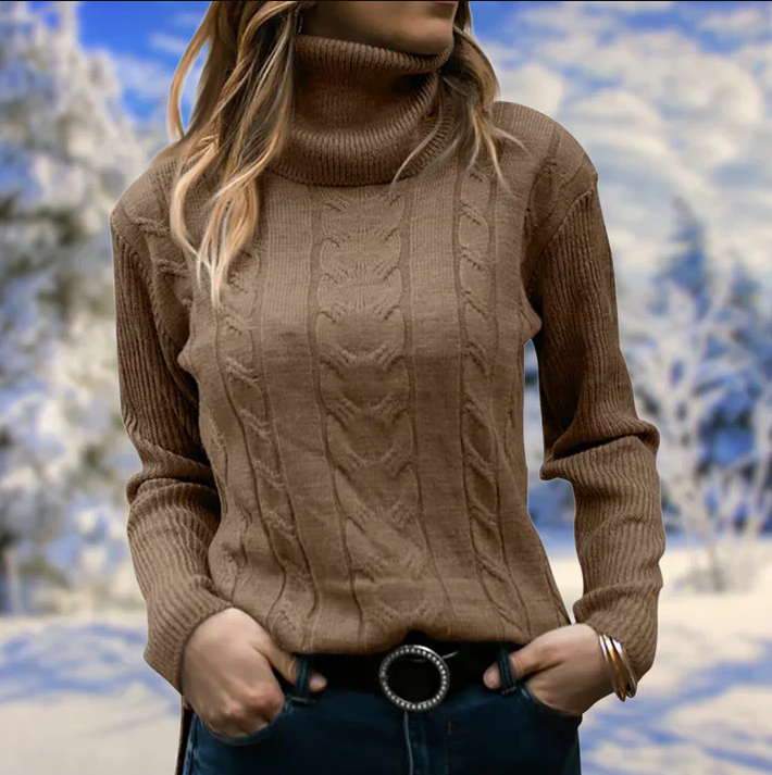 Lilja - schicker winterpullover für damen mit langem kragen