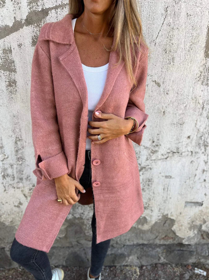 Isabella – lässige lange jacke mit umschlag