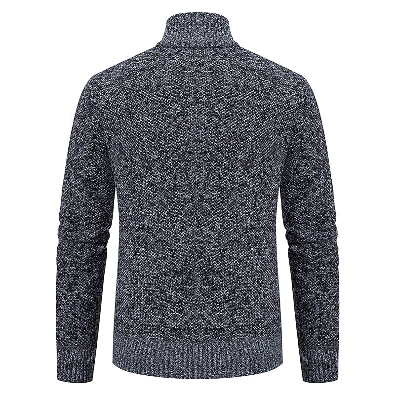 Tom Polo - Stylischer Zipper-Strickpullover für Herren (italienisches Design)