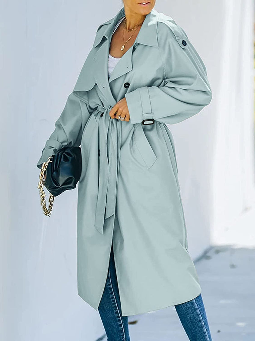 Sol – stylischer langer trenchcoat für damen | winter