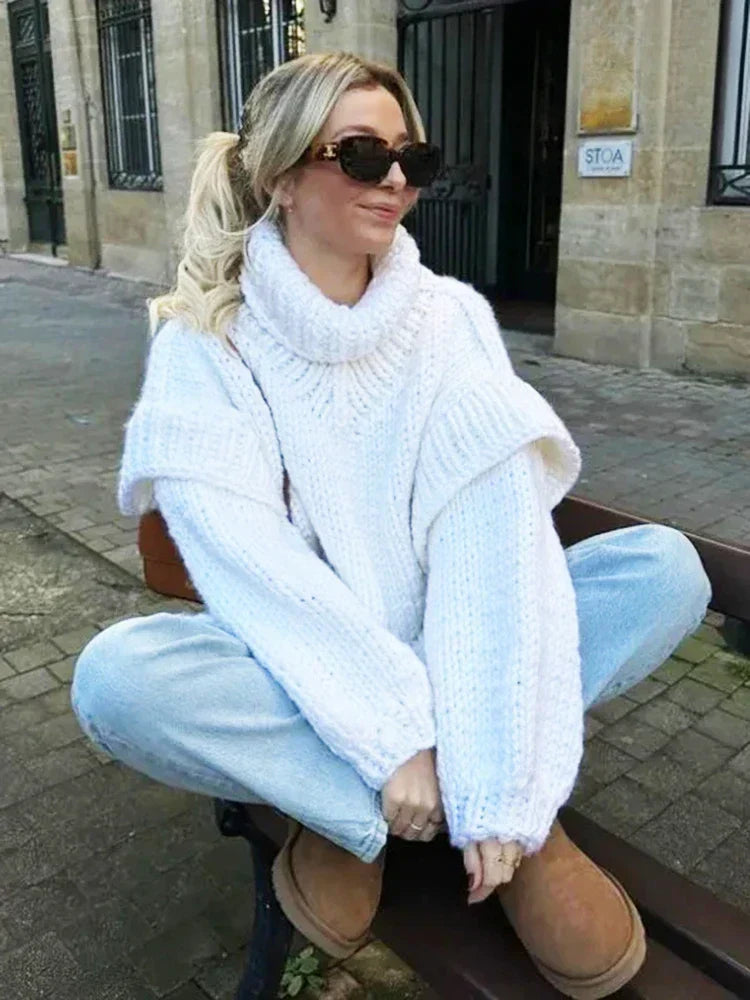 Daphne – strickpullover mit rollkragen in ubergröße