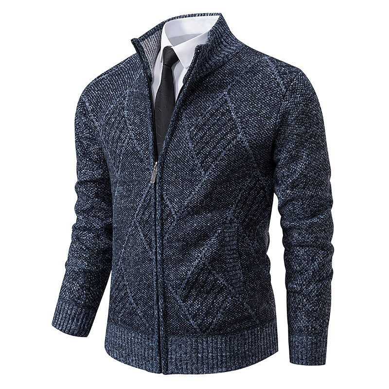 Tom Polo - Stylischer Zipper-Strickpullover für Herren (italienisches Design)