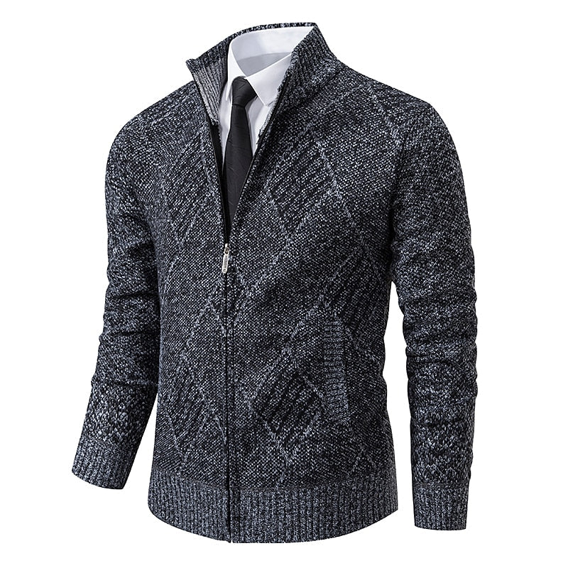 Tom Polo - Stylischer Zipper-Strickpullover für Herren (italienisches Design)