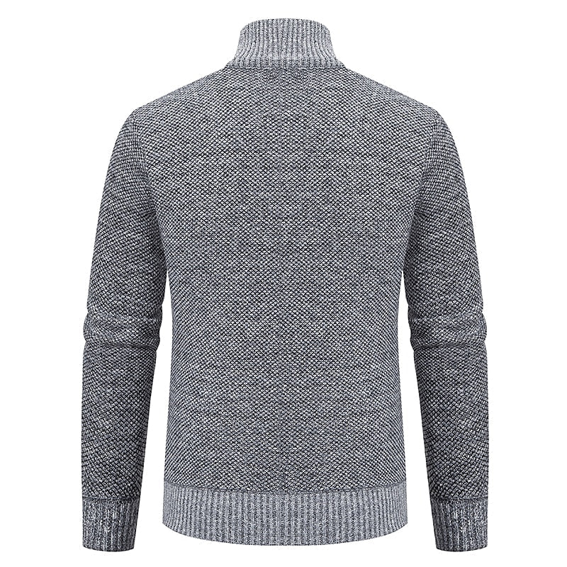 Tom Polo - Stylischer Zipper-Strickpullover für Herren (italienisches Design)