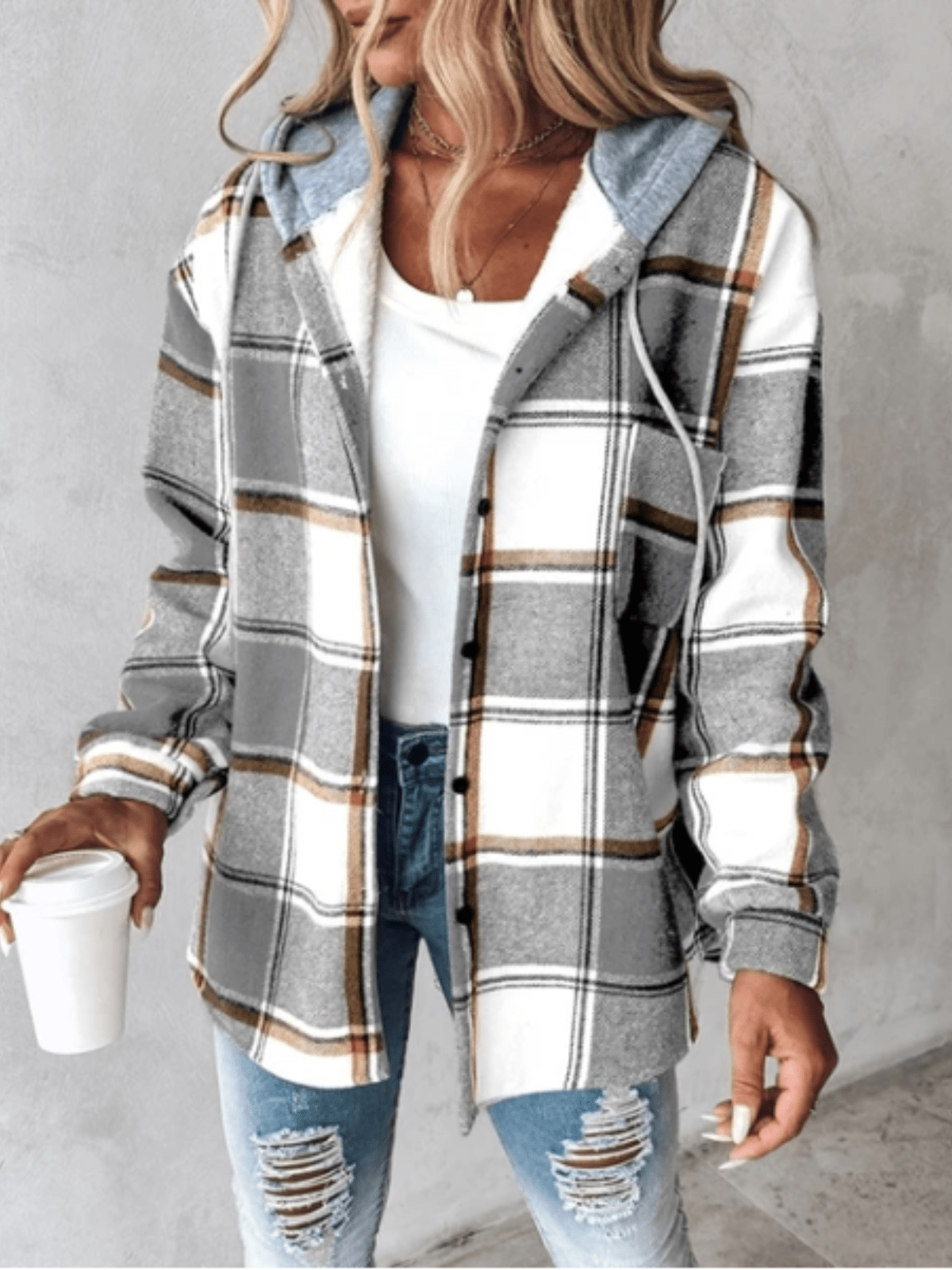 Elisa – lässiges flanellshirt mit kapuze