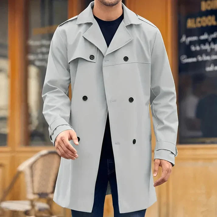 Klassischer winter-trenchcoat mit doppelknöpfen – leon