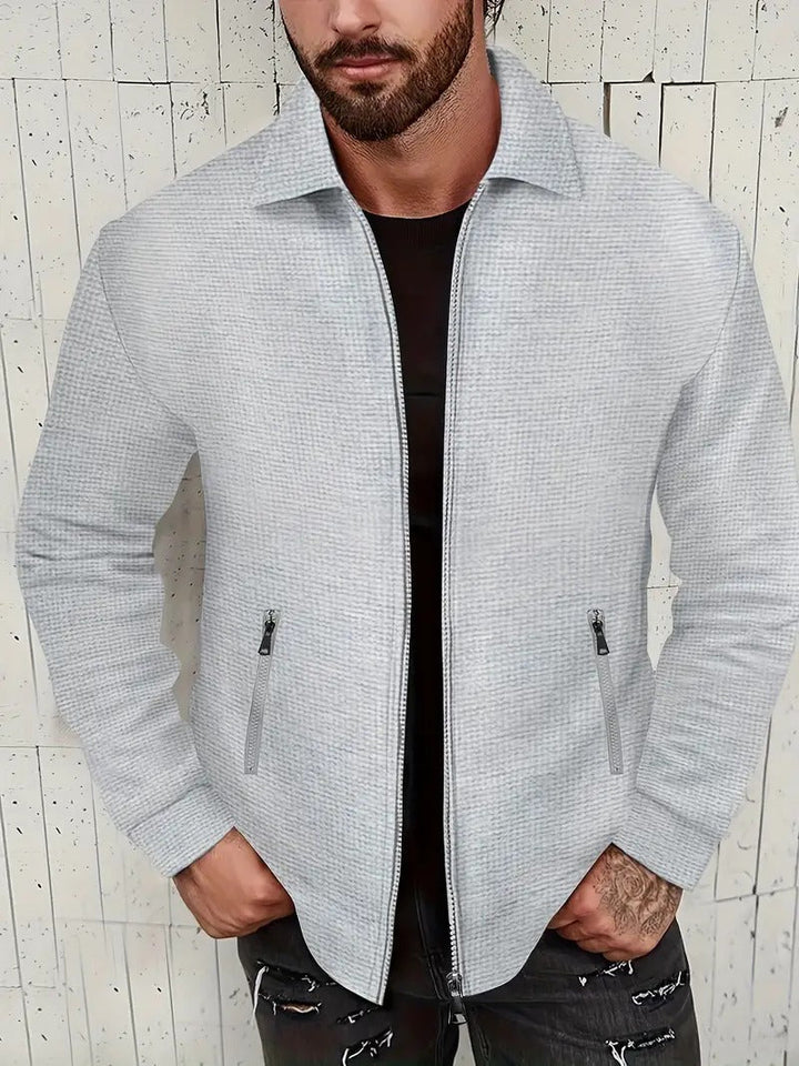 Retrotextur vintage-reißverschlussjacke für herren