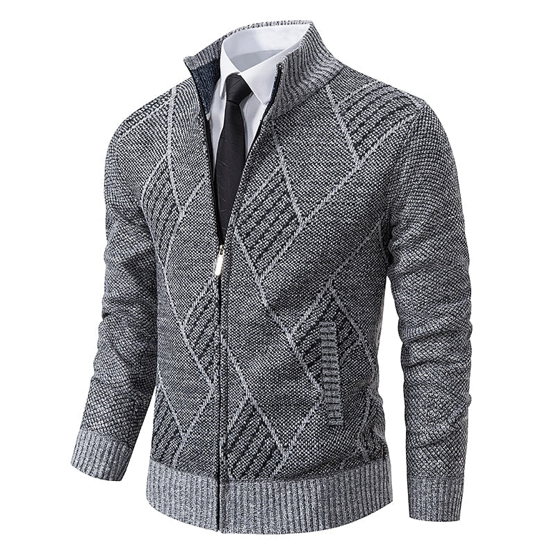 Tom Polo - Stylischer Zipper-Strickpullover für Herren (italienisches Design)