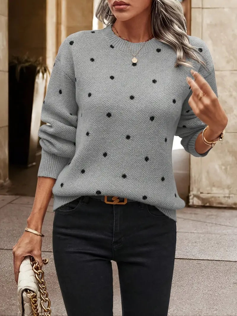 Chloe – pullover mit polka-dot-muster