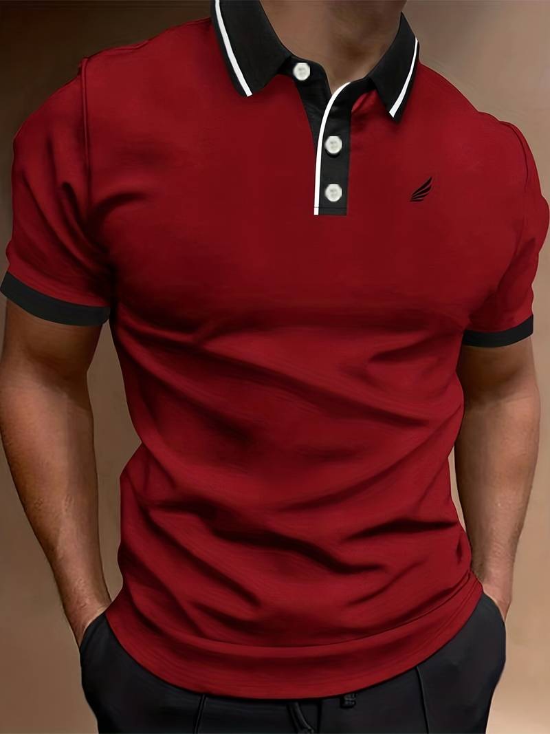 Roberto – lässiges, einfarbiges poloshirt für herren