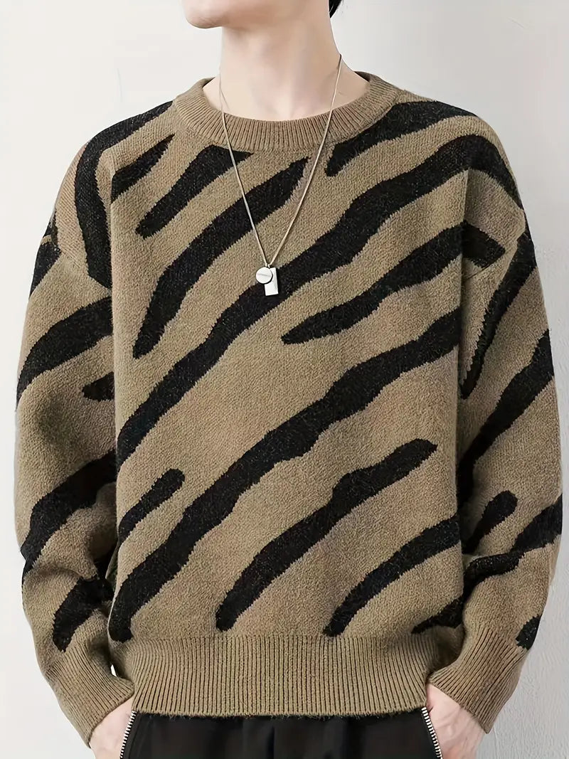 Everett – pullover mit tigermuster für herren