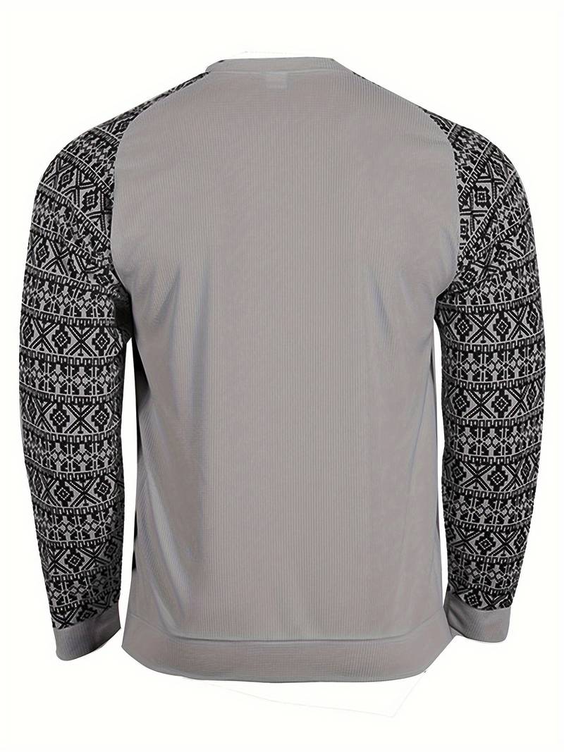 James – ethno-farbblock-langarmpullover für herren