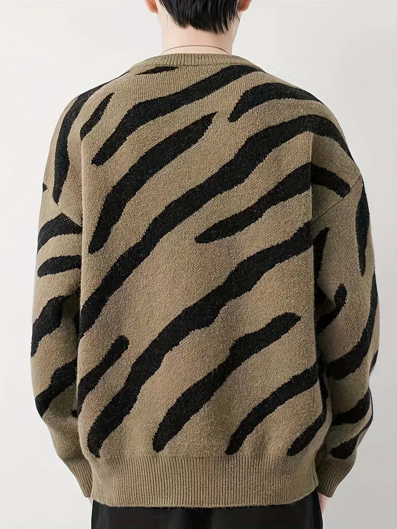 Everett – pullover mit tigermuster für herren