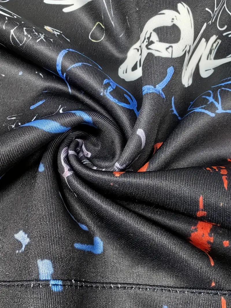 David – kapuzenpullover mit doodle-print für männer