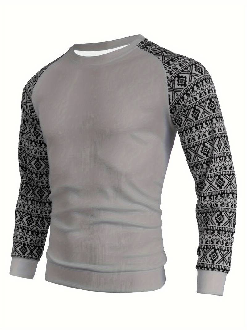 James – ethno-farbblock-langarmpullover für herren