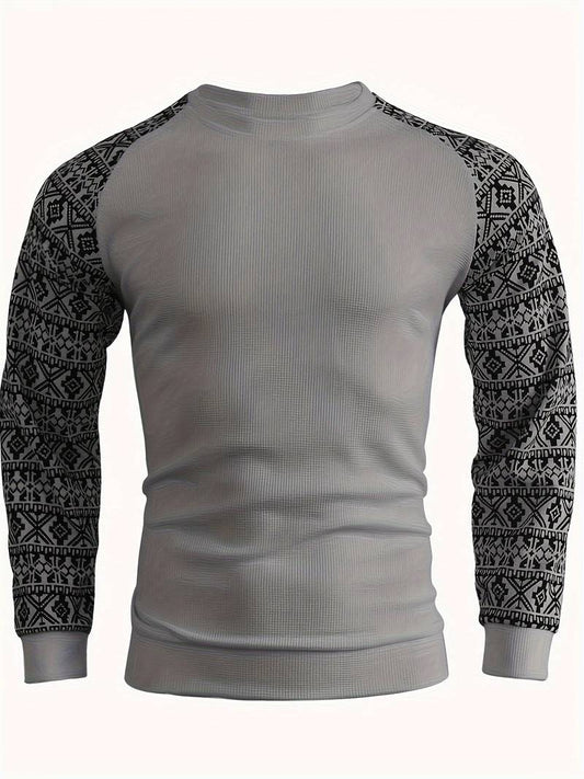 James – ethno-farbblock-langarmpullover für herren