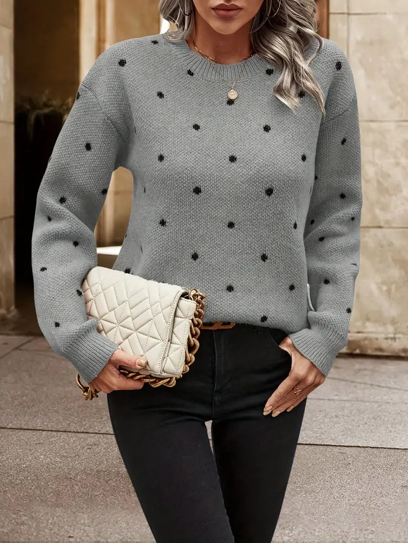 Chloe – pullover mit polka-dot-muster