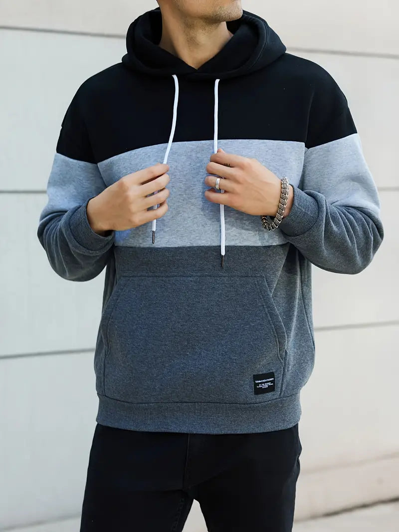 James – farbblock-hoodie für männer