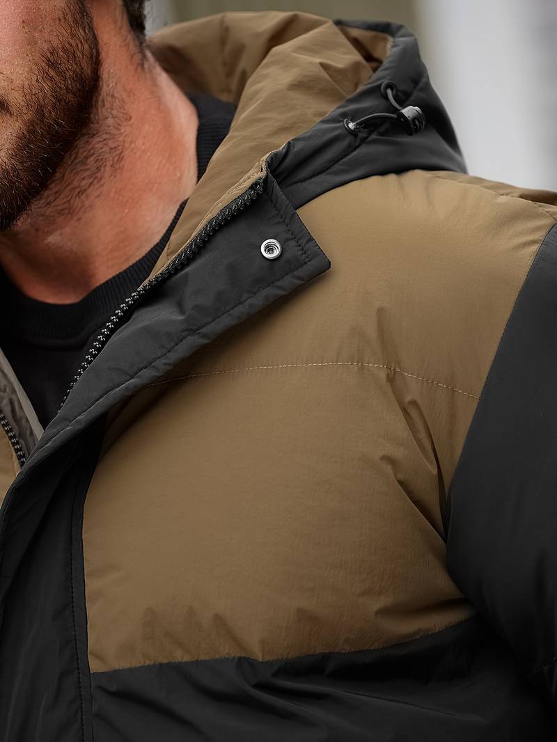 Finn – lässige, wattierte farbblockjacke für herren