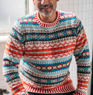 Benjamin – isländischer vintage-pullover mit rundhalsausschnitt