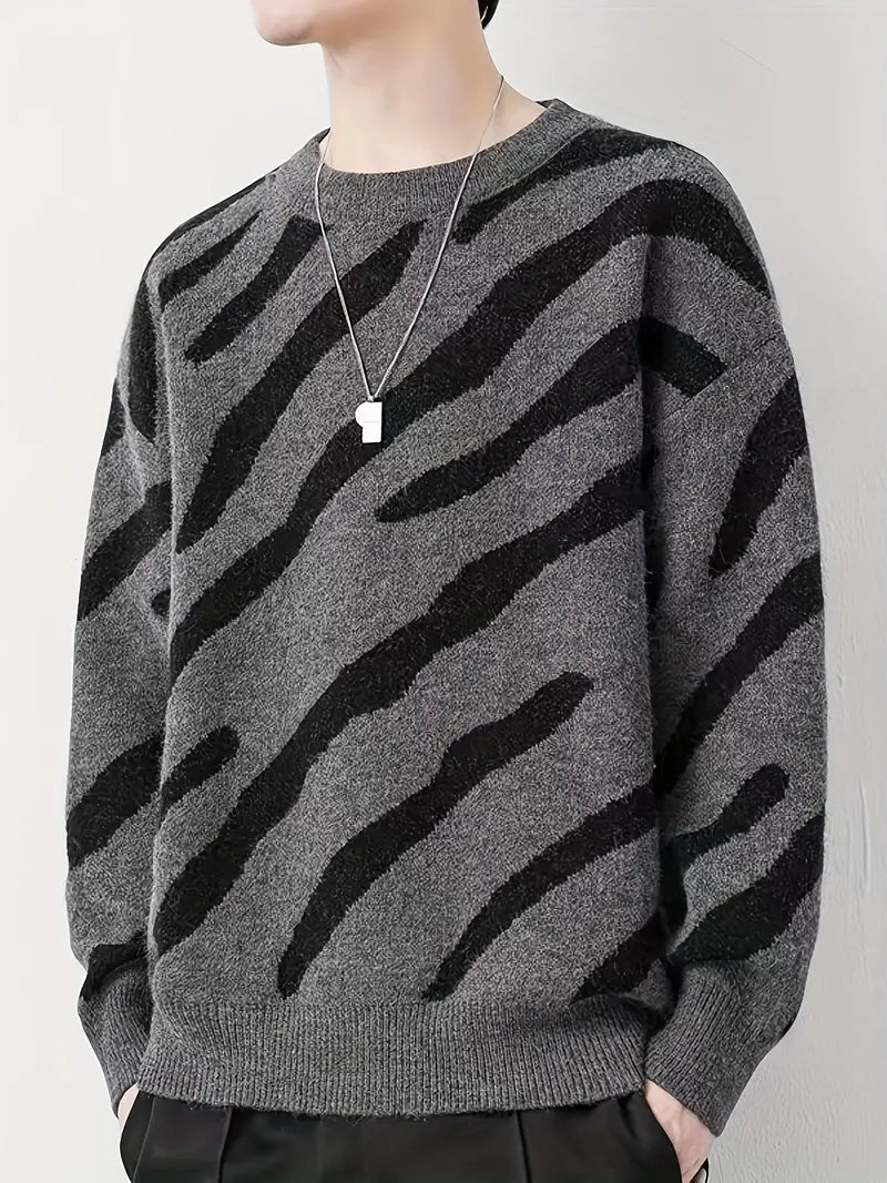 Everett – pullover mit tigermuster für herren