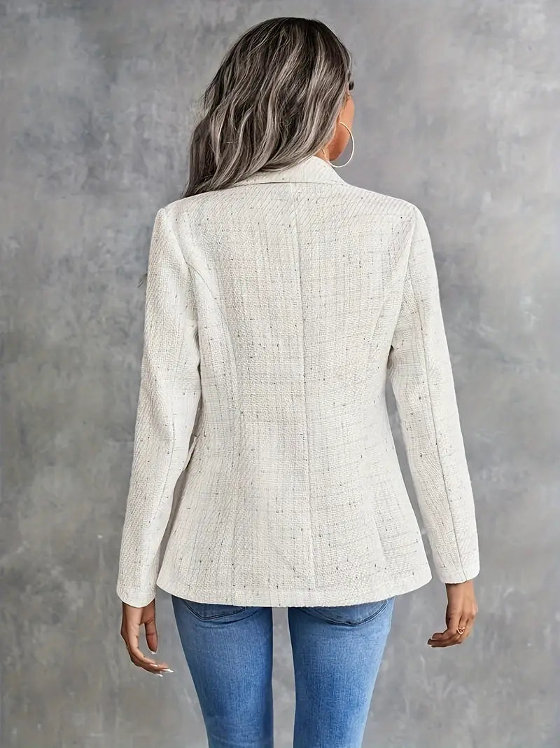 Mia – eleganter beige tweed-blazer für den frühling