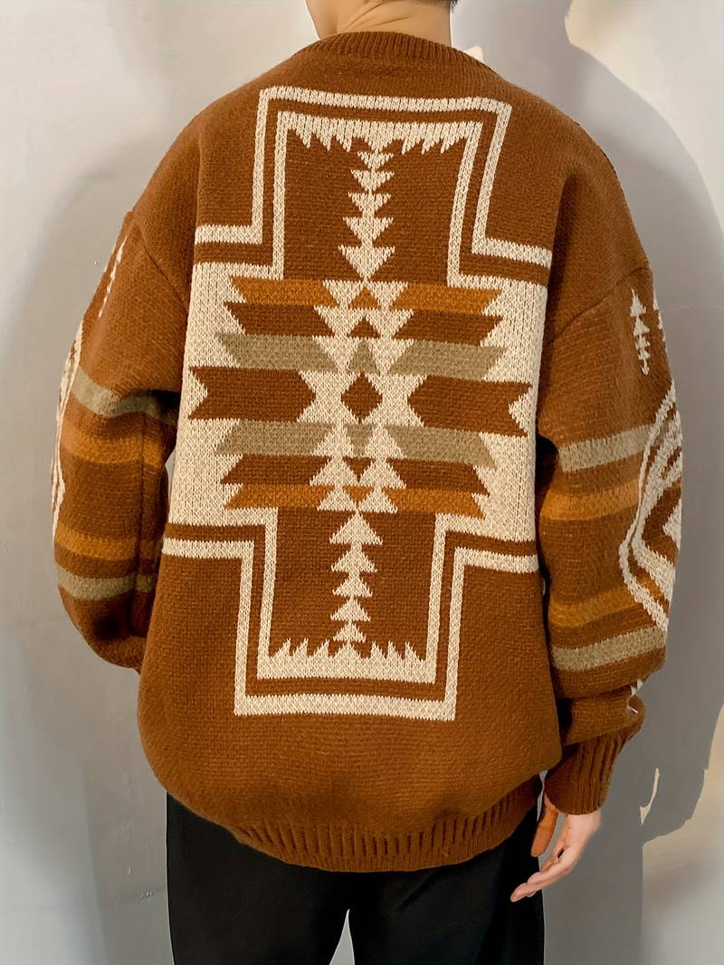 John – pullover mit geometrischem print für männer