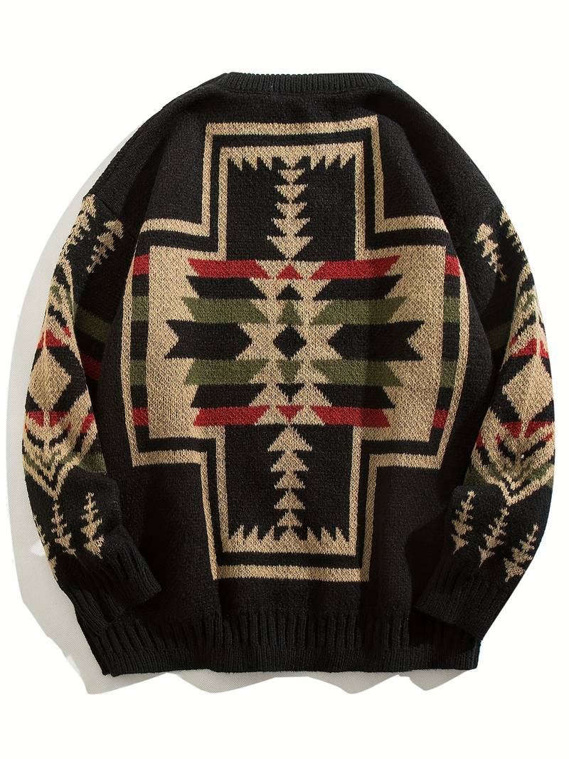 John – pullover mit geometrischem print für männer