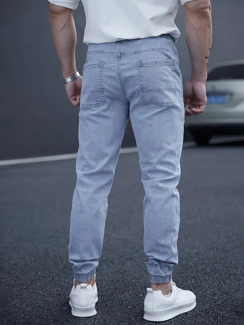 Elijah – lässige tapered-jeans mit taillenkordelzug