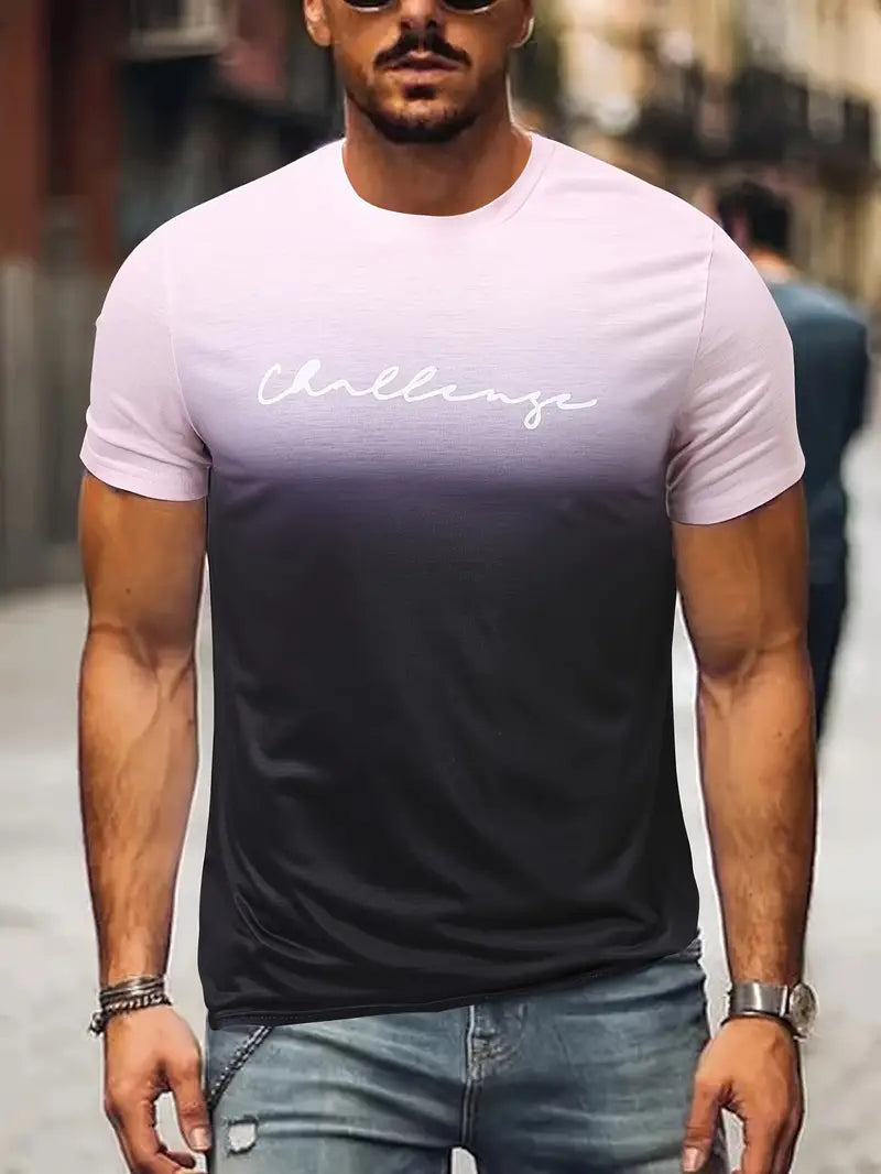 David – bequemes t-shirt mit farbverlauf für männer