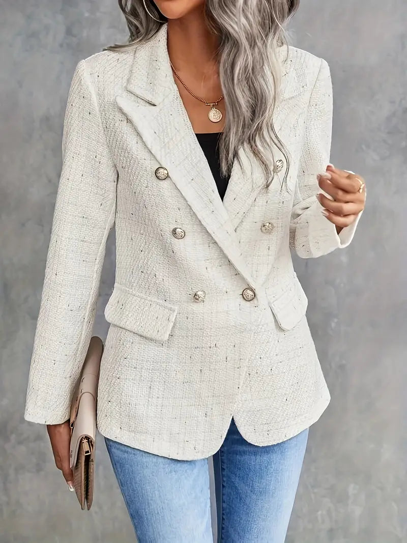 Mia – eleganter beige tweed-blazer für den frühling